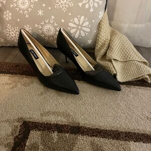 Nine West Black Leather Heels